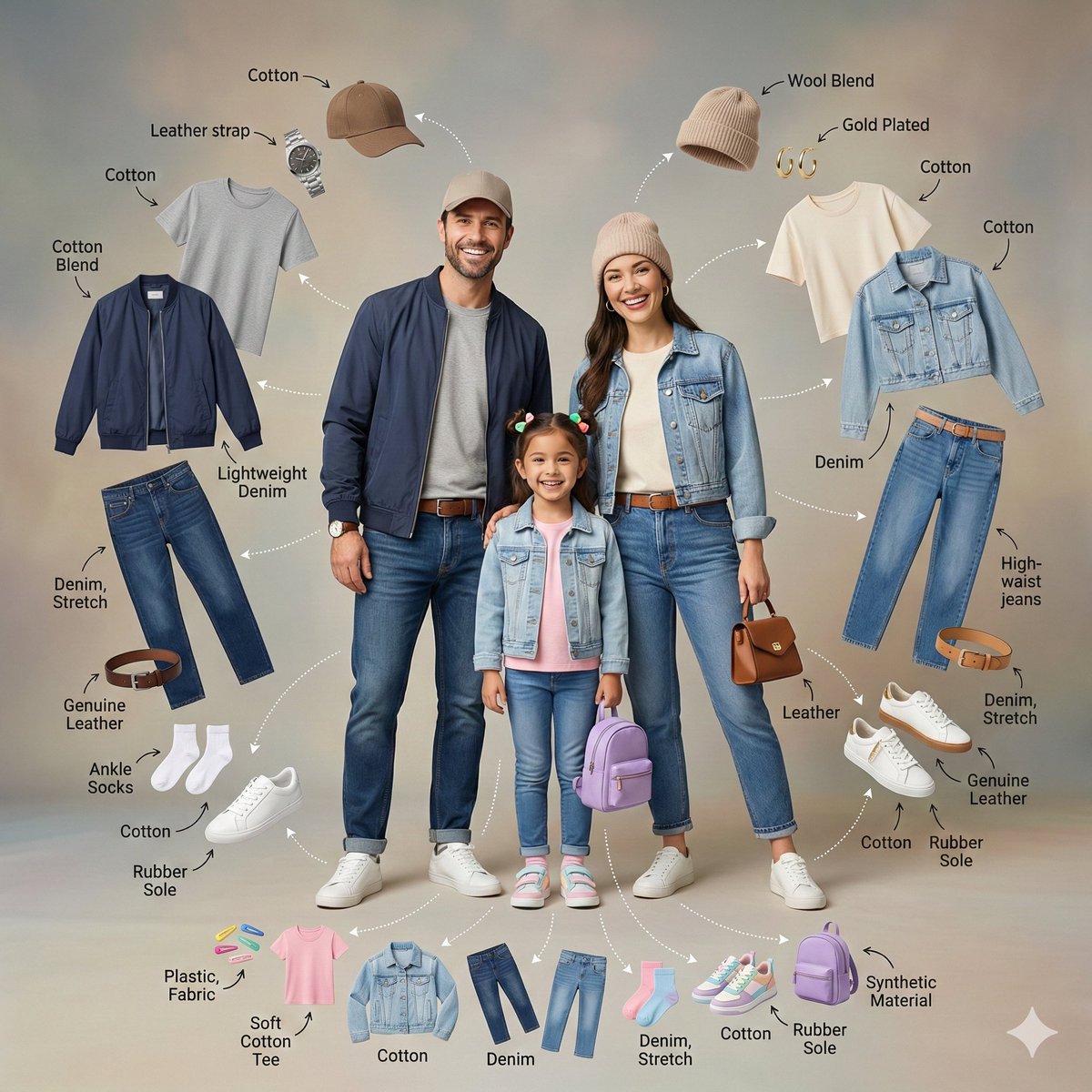 Ultra-Realistic Family Fashion Infographic