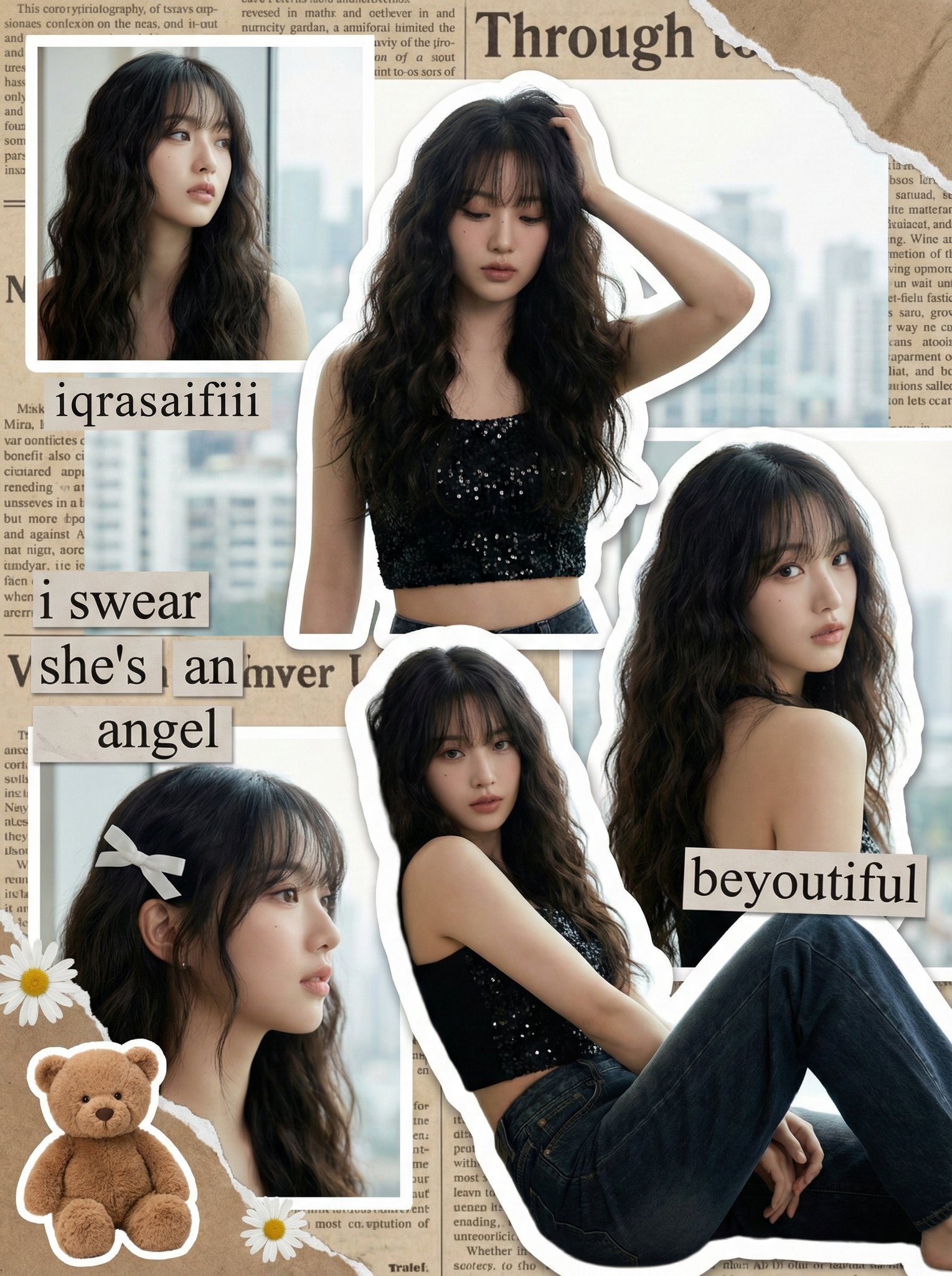 韩流偶像数字剪贴艺术风格设计展示