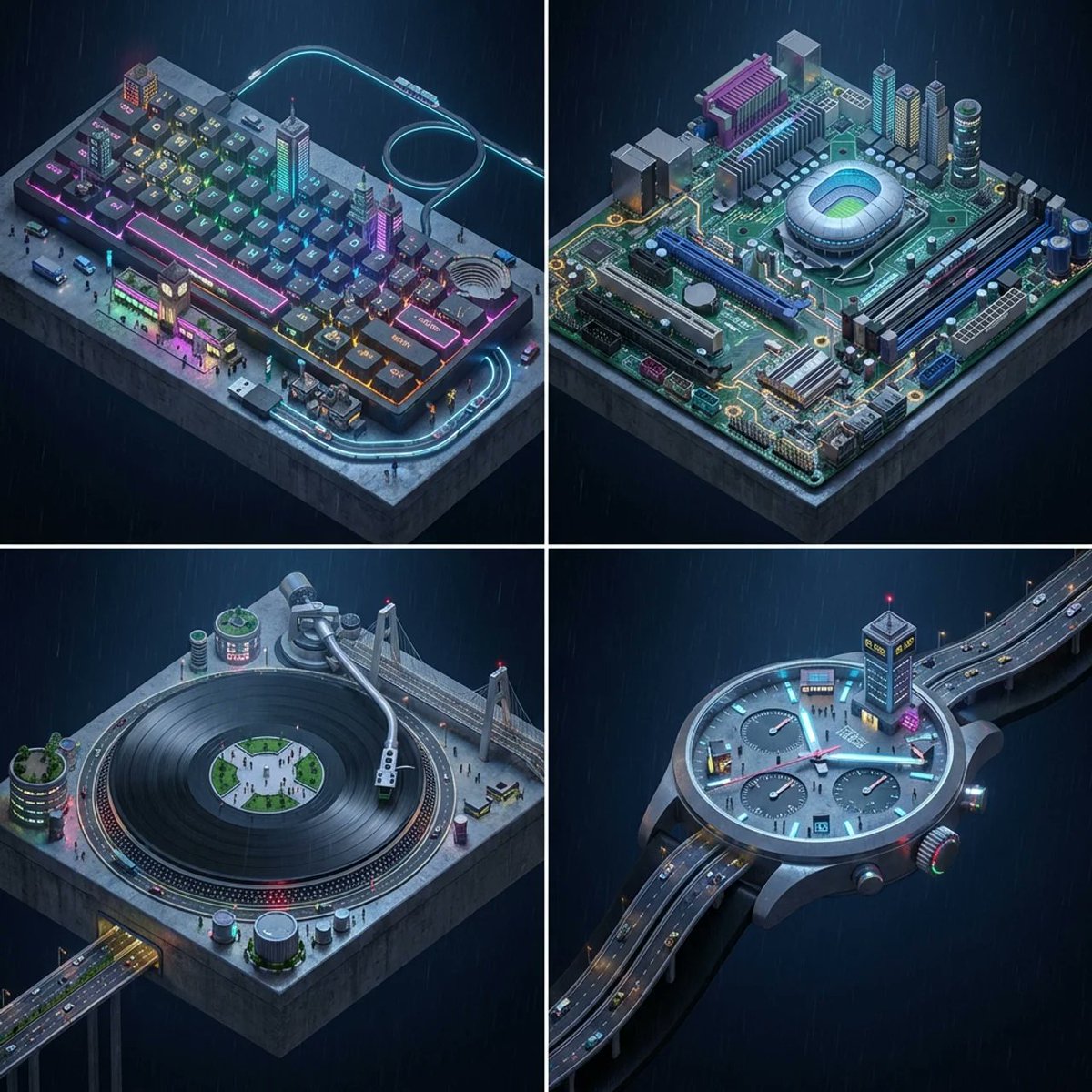 Cyberpunk City Micro-Landscape