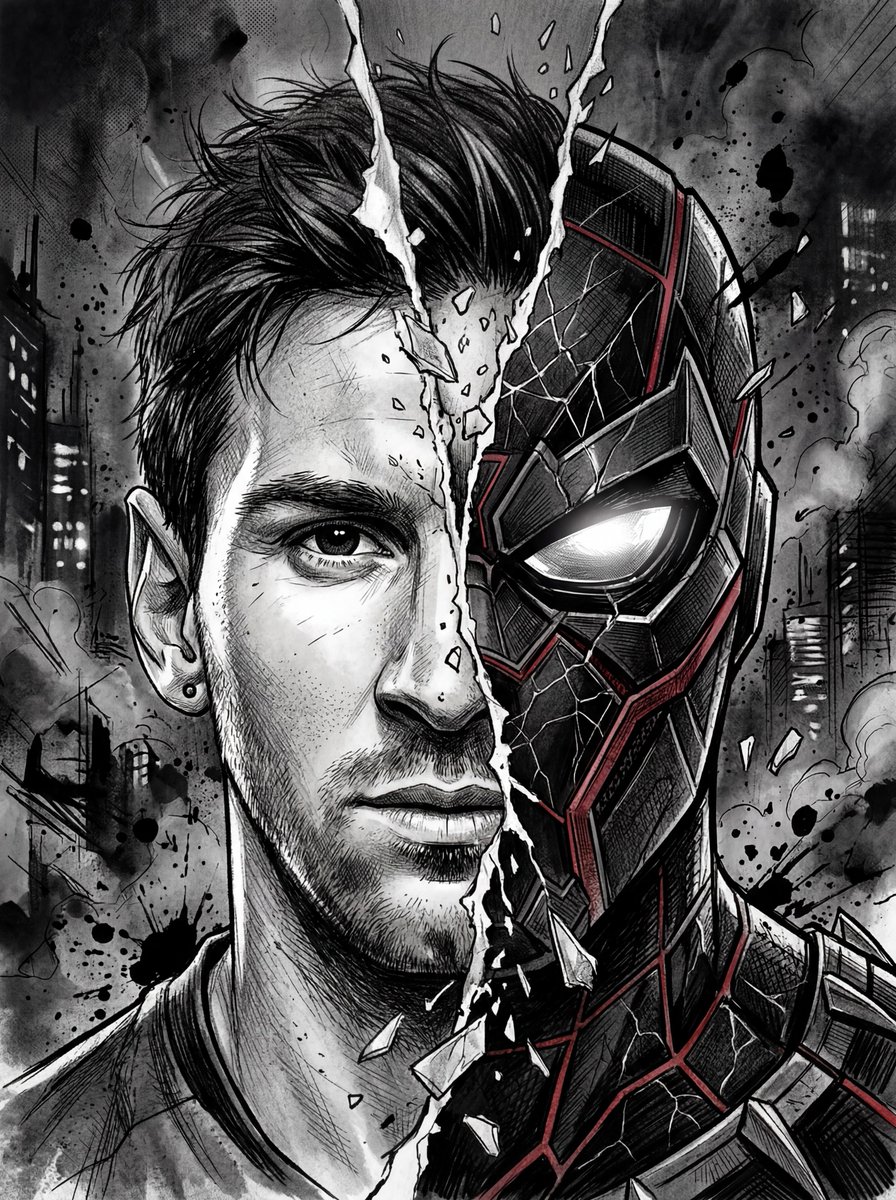 Dynamic Split-Face Concept Art