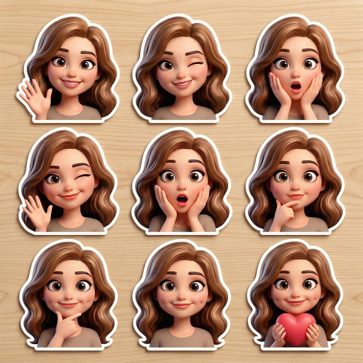 3D皮克斯风格自拍头像贴纸