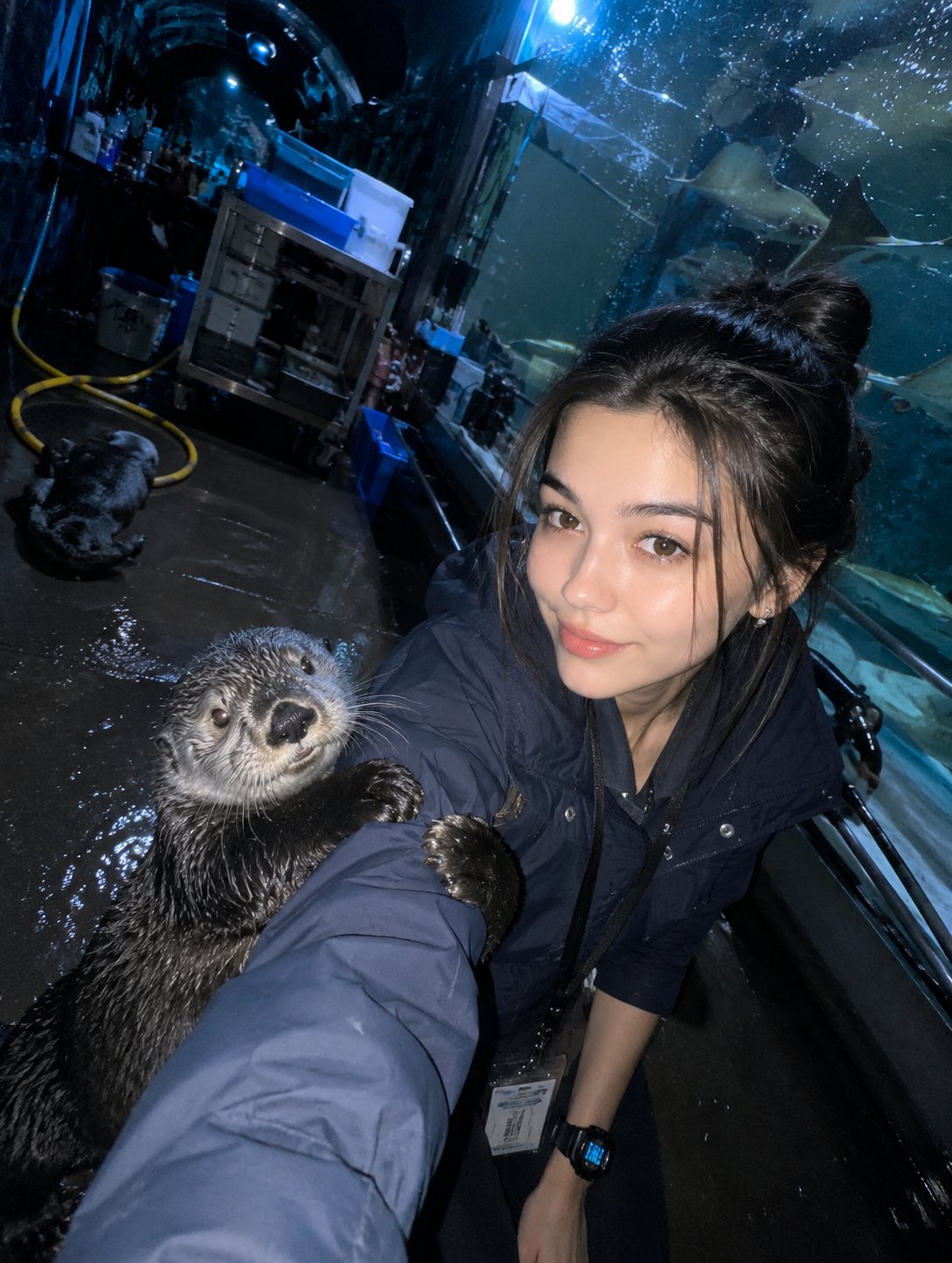 Accidental Zookeeper Selfie with Baby Sea Otter