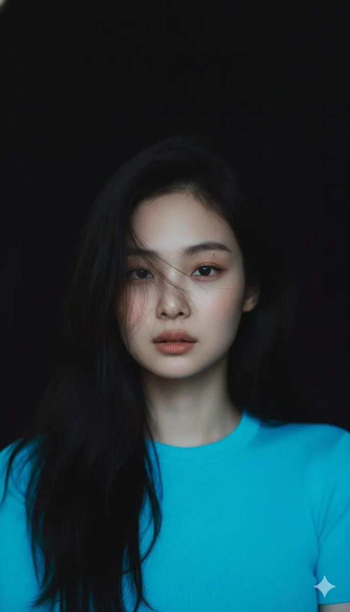 Moody Cinematic Portrait of Elegant Young Woman