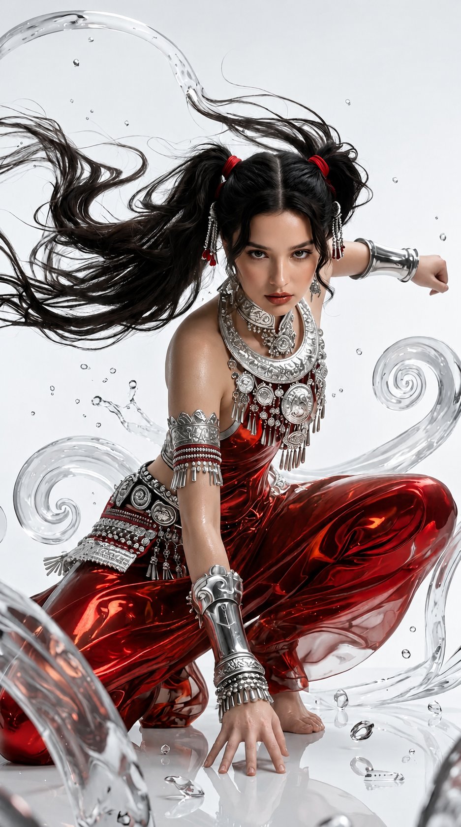Ultra-detailed Fantasy Warrior Girl with Water Effects