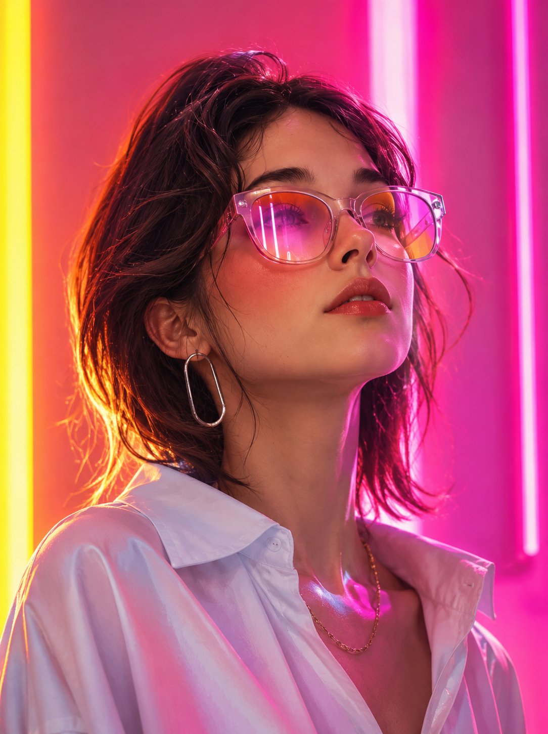 Futuristic Fashion Neon Portrait