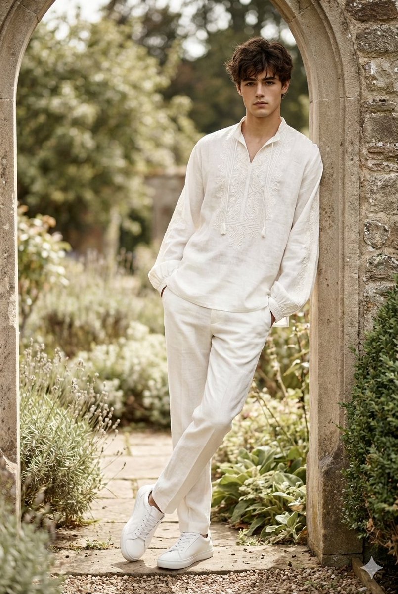 High Fashion White Boho Editorial Shot