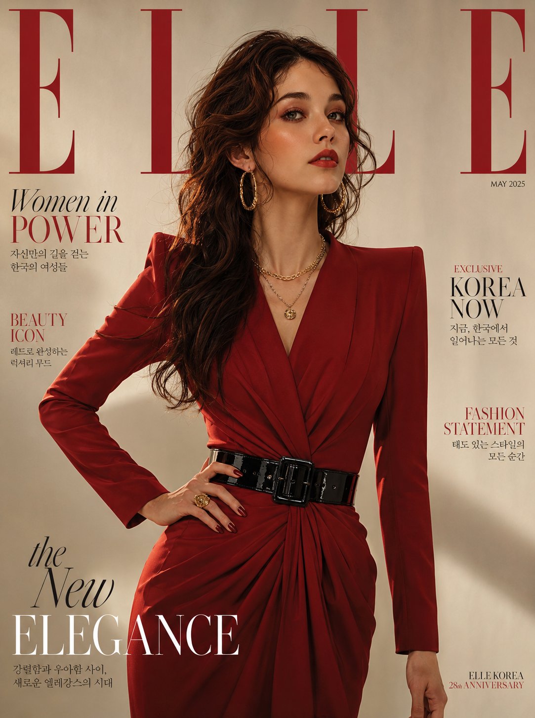Ultra-Realistic Luxury ELLE Magazine Cover