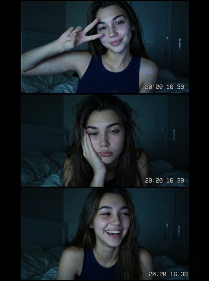 Vintage Webcam Style Bedroom Girl Collage