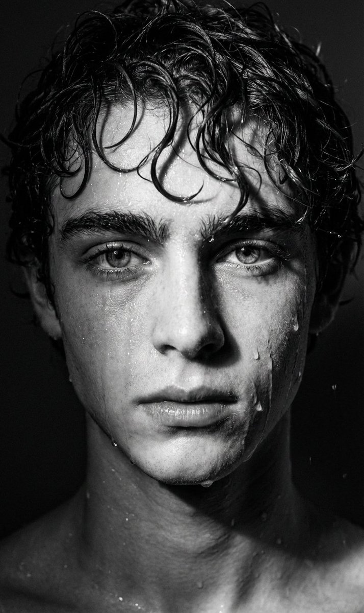 Dramatic B&W Rain Portrait