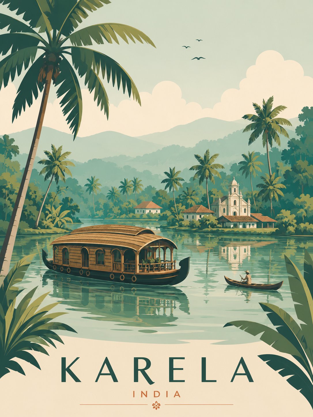 Bali Minimalist Retro Travel Poster