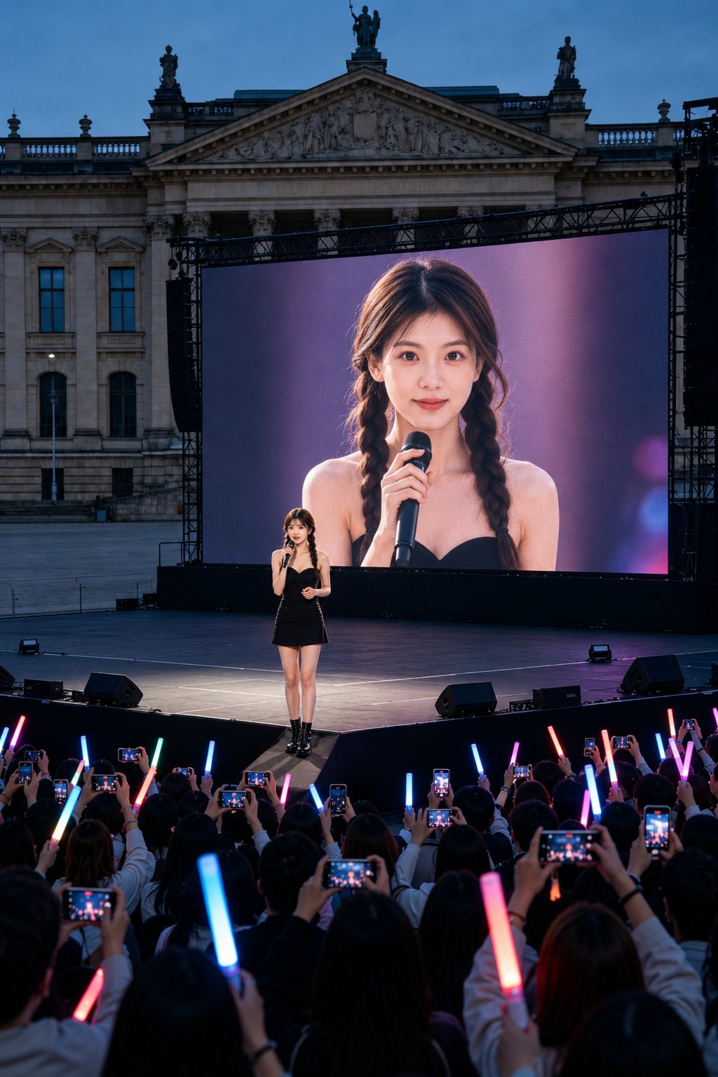 Live Concert Stage Performance at Dusk