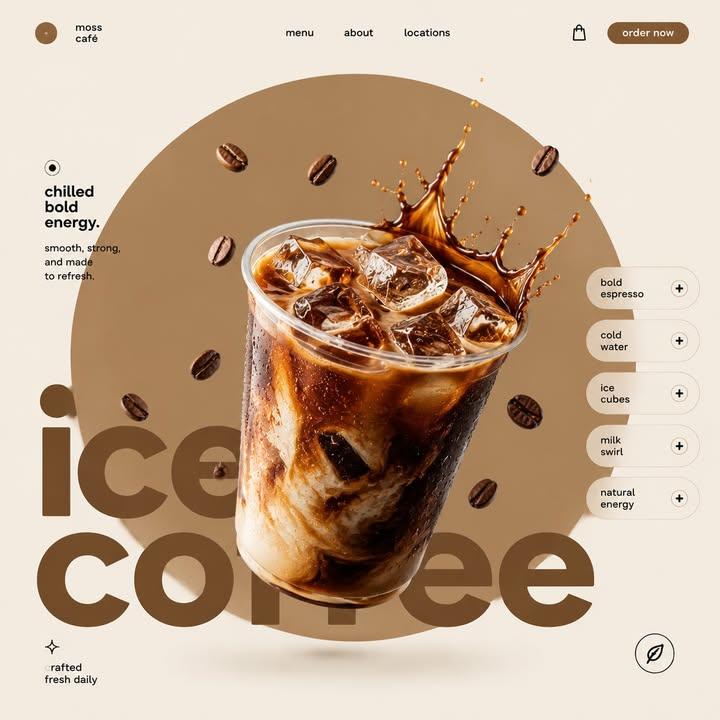 Modern Minimalist Matcha Latte Food Ad