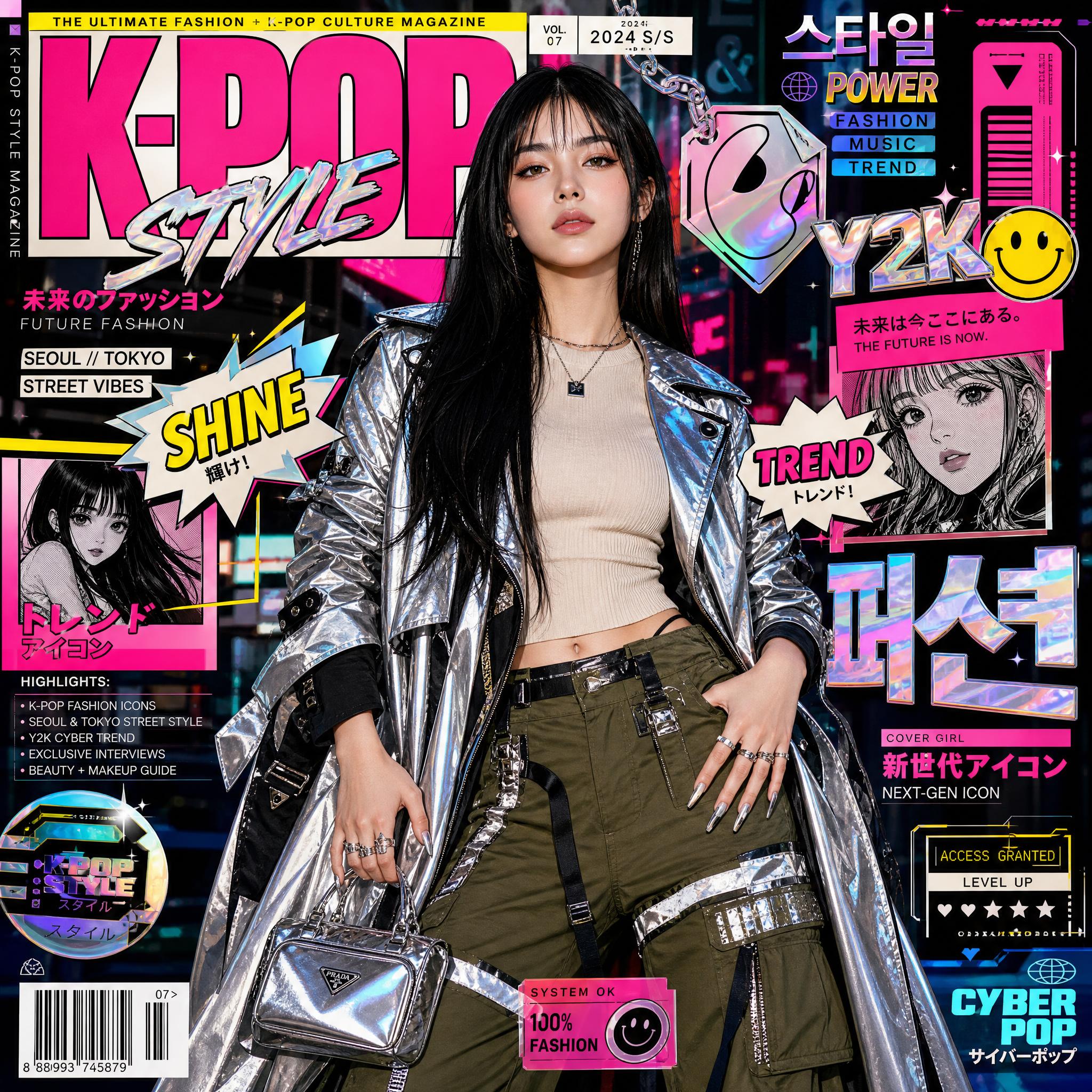 Hyper-stylized K-pop Fashion Magazine Cover