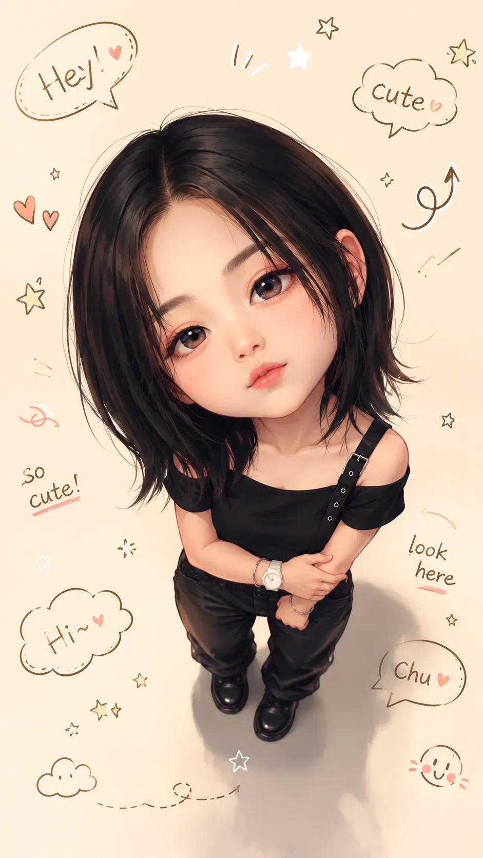 可爱半写实Q版头像插画