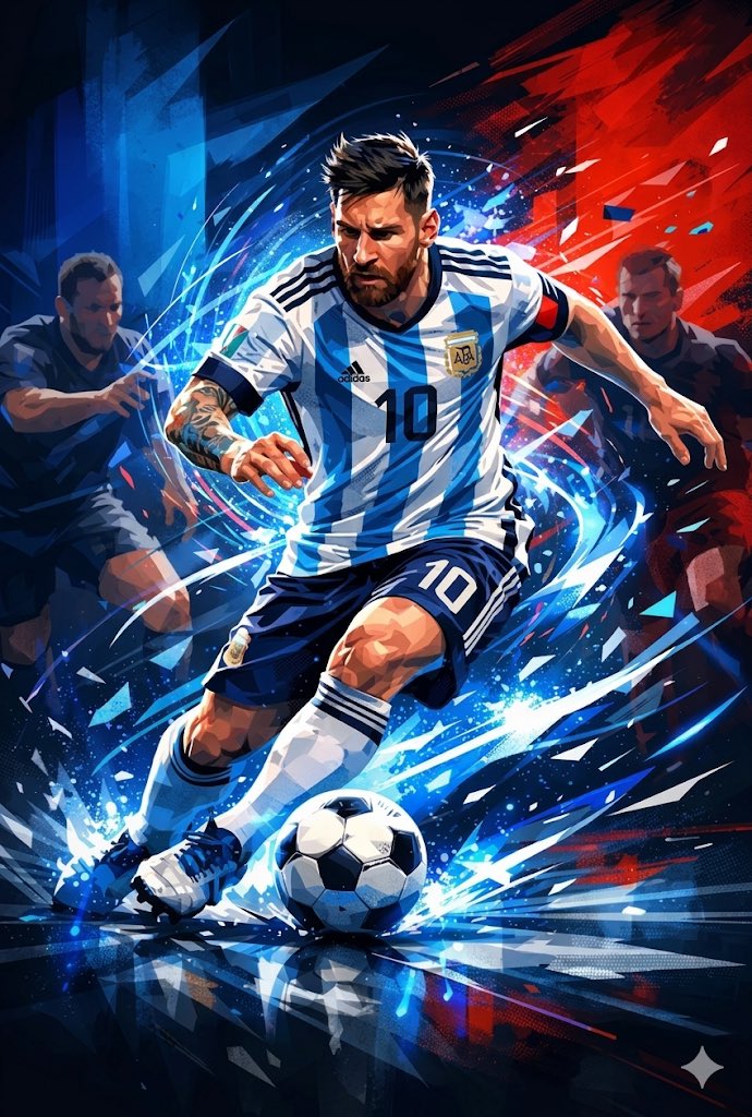 Messi Digital Art: Energy Vortex