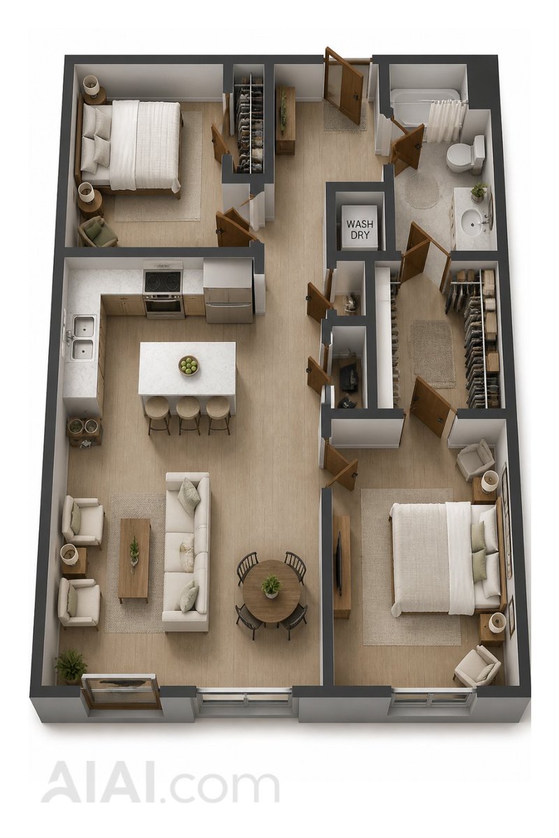 Infographic / Edu Visual - 2D Floor Plan to 3D Home Render