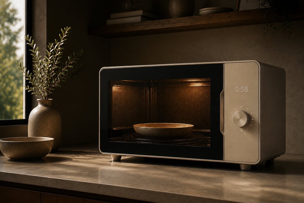 Product Marketing - Warm Minimalist Microwave Product Photo