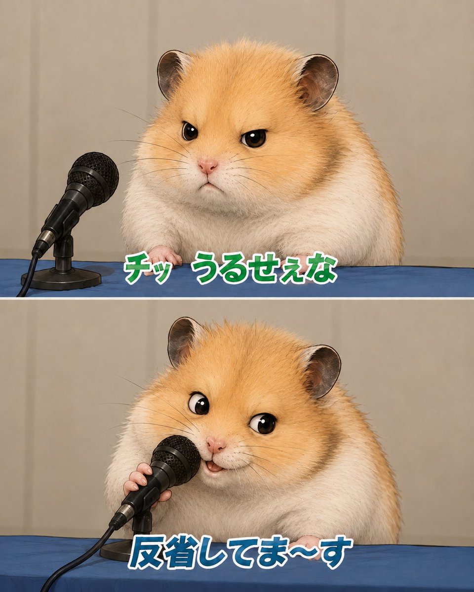 Social Media Post - Apologizing Hamster Meme