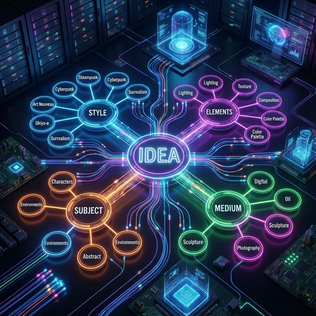 Vitrine do Mapa Mental e do Resultado da Geração do Motor Criativo