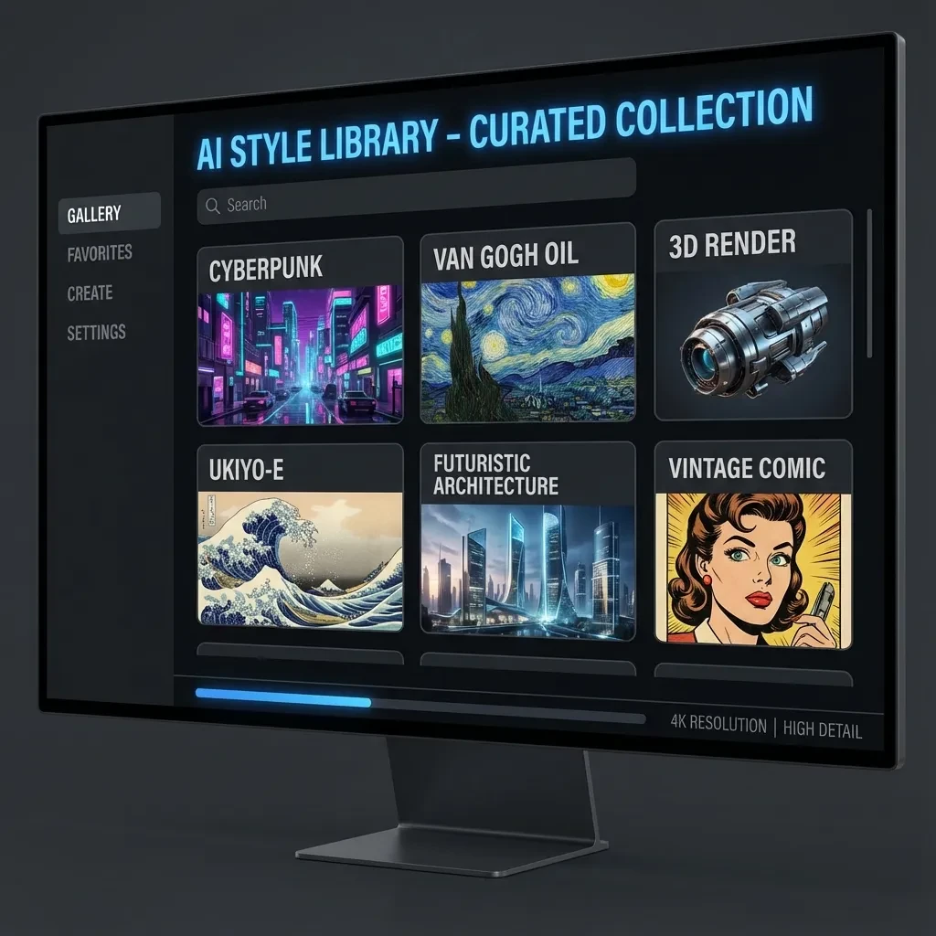 Comparison of different styles applied to the same concept